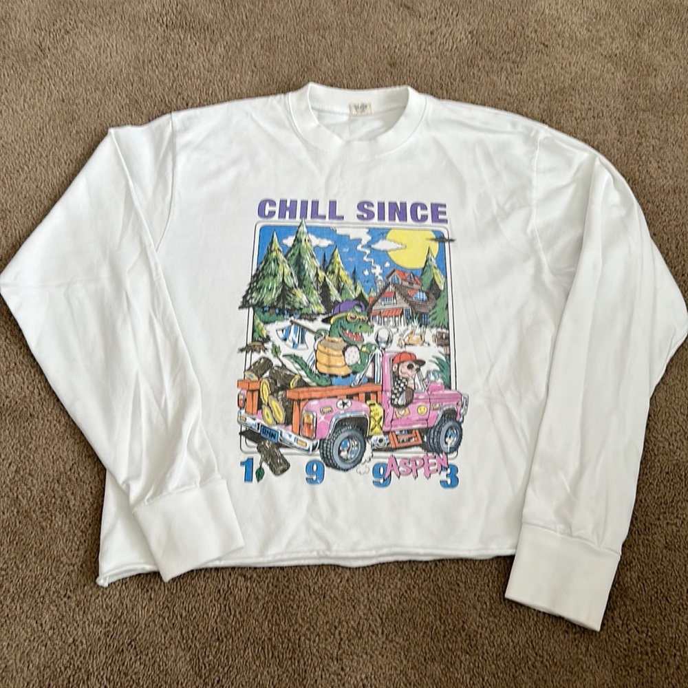 Brandy Melville long sleeve chill since 1993 aspen tee